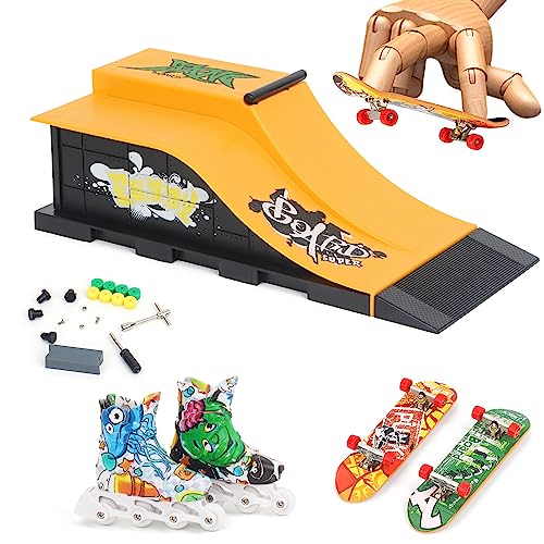 Aolieh Finger Skateboard und Rampe Zubehör Set-Fingerboard Skate Park Spielzeug Set-DIY Finger Skate Boarding Ultimate Sport Training Requisiten Spielzeug für Kinder von Aolieh