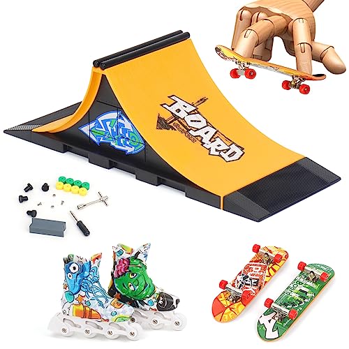 Aolieh Finger Skateboard und Rampe Zubehör Set-Fingerboard Skate Park Spielzeug Set-DIY Finger Skate Boarding Ultimate Sport Training Requisiten Spielzeug für Kinder von Aolieh