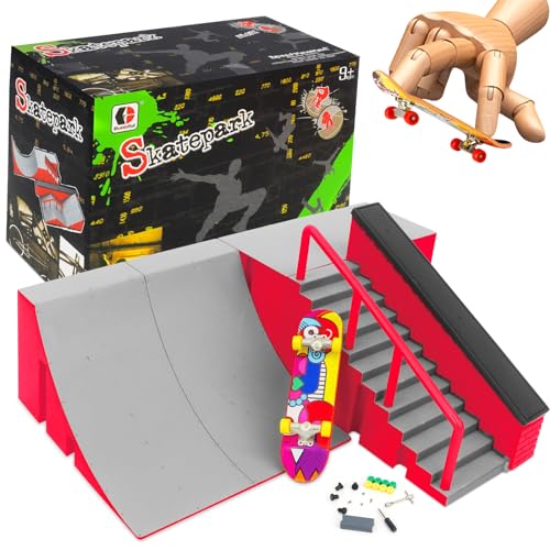 Aolieh Mini Finger Skateboard,DIY Montagerampe Zubehör Set,Finger Skateboards Skate Park Rampe Teile für Tech Practice Deck Kinder Geschenkset Fingerboard Spielzeug Sport Spiel für Kinder Kinder(B) von Aolieh