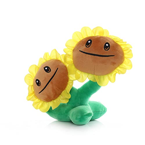 Aolivia Pvz Plüsch-Kommt mit 50 Aufklebern, PVC-Stoffpuppe, niedliche Pflanzen, PVC-Stofftiere (Doppel-Sonnenblumen) von Aolivia