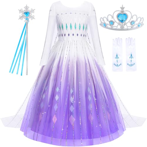 Aolliya Mädchen Prinzessin Elsa Kleid Eiskönigin Prinzessin Kostüm für Halloween Cosplay Karneval Aolliya Mädchen Prinzessin Elsa Kleid Eiskönigin Prinzessin Kostüm für Halloween Cosplay Karneval von Aolliya