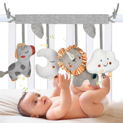 Aolso Activity-Spirale Spielzeug, Kinderbett Spiralspielzeug, Babyschale Spielzeug Aufhängen an Babyschale, Wiege, Für Babys und Kleinkindern ab 0+ Monaten, Reise Aktivität Spielzeug (Löwe) von Aolso