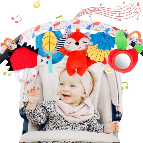 Aolso Activity-Spirale Spielzeug, Kinderbett Spiralspielzeug, Babyschale Spielzeug Aufhängen an Babyschale, Wiege, Für Babys und Kleinkindern ab 0+ Monaten, Reise Aktivität Spielzeug (Wald) von Aolso