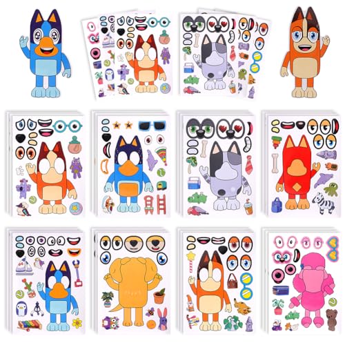 Aolso Aufkleber für Kinder, 24 Blätter, Gemischte Stickers, Cartoon Hund Kinderaufkleber (Typ A), Themen für Jungen und Mädchen, Geschenke zum Kindergeburtstag (15 x 21 cm) von Aolso