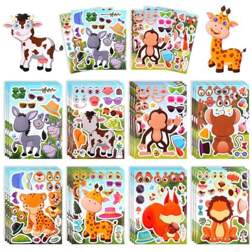 Aolso Aufkleber für Kinder, 24 Blätter, Gemischte Stickers, Meerestiere Cartoon Stickers für Kinder, Themen für Jungen und Mädchen, Geschenke zum Kindergeburtstag (15 x 21 cm) von Aolso