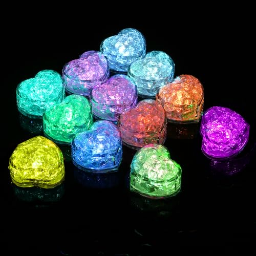 Aolso Baby Badespielzeug, 12 Stück leuchtendes Baby-Spielzeug, LED Badewannenspielzeug, Flüssigkeitssensor leuchtende Wasserspielzeug, Baby-Dusche Spielzeug, Badewanne Spielzeug(Liebe) von Aolso