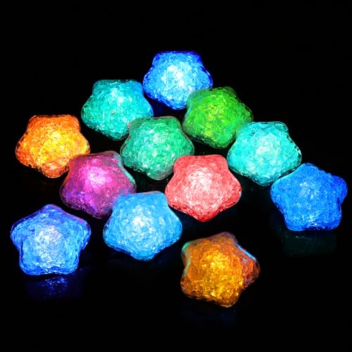 Aolso Baby Badespielzeug, 12 Stück leuchtendes Baby-Spielzeug, LED Badewannenspielzeug, Flüssigkeitssensor leuchtende Wasserspielzeug, Baby-Dusche Spielzeug, Badewanne Spielzeug(Stern) von Aolso