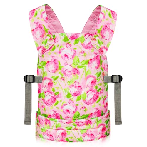 Aolso Babypuppentrage, Puppentrage Puppen Kinder Puppenwagen, Rückentrage mit verstellbaren Trägern für Babys, Puppezubehör für 14-18 Zoll Puppengurt, Tragepuppenzubehör für Kinder (Rosa) von Aolso
