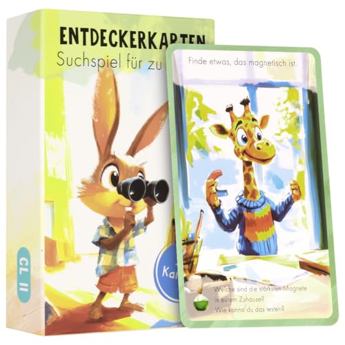 Aolso Entdeckerkarten für Kinder, 50 Stück Indoor-Suchspiel, Deutsch, Indoor-Schatzsuche und Zuhause entdecken, Lernspiel & Geschenk für Mädchen und Jungen​ von Aolso
