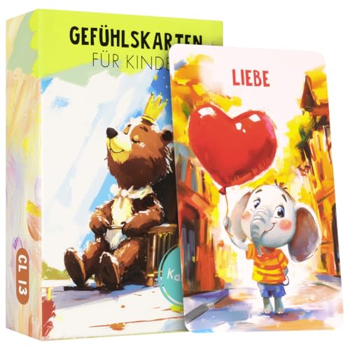 Aolso Gefühlskarten für Kinder, 50 Stück lebendige Emotionsbilder, Deutsch, Emotionskarten für Selbstregulation und EIN gutes Gefühl, Geeignet für Kindergärten, Grundschulen und Familien von Aolso