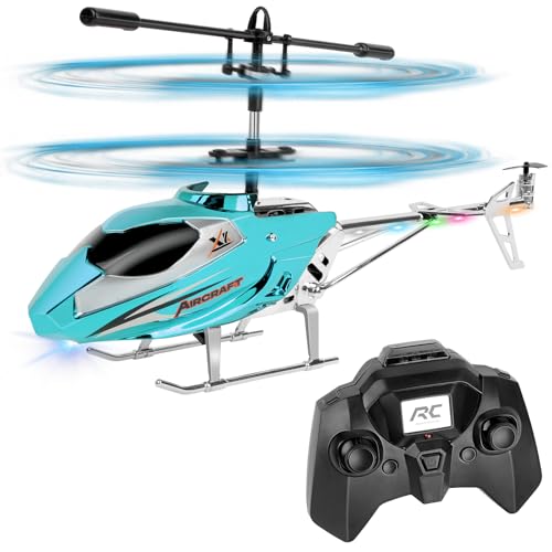 Aolso Hubschrauber RC Helikopter, ferngesteuertes Spielzeug, 3,5 Kanal Indoor fliegendes Spielzeug, Höhenlage Hobby Flugzeug mit Kreisel, Miniflugzeug Geschenk für Kinder und Erwachsene(Blau) von Aolso