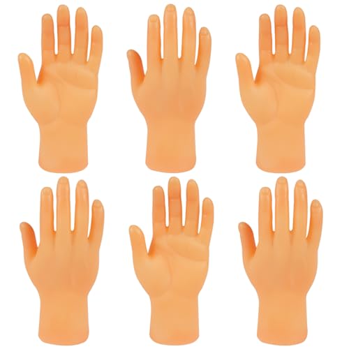 Aolso Kleine Hände Fingerpuppe Set, 6 Stück Mini Hände Gummi Lustige Minihände, Fingerhände für Geburtstagsfeiern Zaubertricks Haustiere Spiele Party von Aolso
