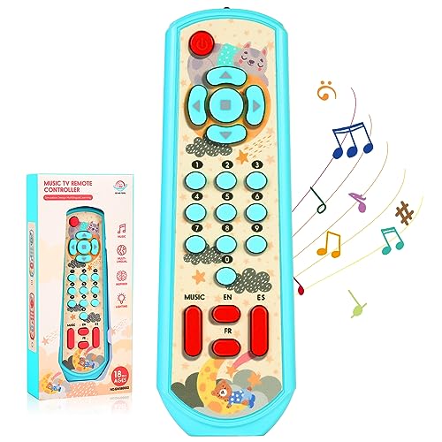 Aolso Lernspaß Fernbedienung, Kinder Fernbedienung Babyspielzeug mit Musik Lerninhalten, Baby Lernspielzeug, Kinderspielzeug Fernbedienung Frühe Lernspielzeug, Babyspielzeug ab 6 Monaten(Blau) von Aolso