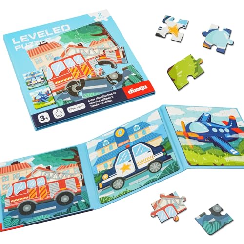 Aolso Magnetspiel ab 3–5 Jahren, 12-16-20-teiliges Magnetpuzzle für Kinder, Aktivität im Flugzeug für Kleinkinder, Reisespiele und Reisespielzeug, pädagogisches Magnetgeschenk (Transport) von Aolso