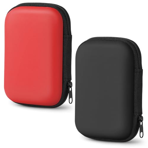 Aolso Praktische Spielkarten-Tasche für UNO, 2pcs Tragetasche für unterwegs, Schützt Karten vor Nässe und Staub UNO-Karte Tragetasche für 10cm x 7cm Karten(Schwarz/Rot) von Aolso