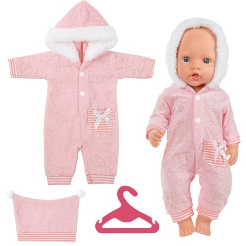 Aolso Puppenkleidungsset, 14–18 Zoll Puppenkleidung, Puppenzubehör passend für 35–45 cm, Babypuppenkleidung mit 1 Kleiderbügel, Geburtstagsgeschenk für Mädchen (Hut- Overall) von Aolso