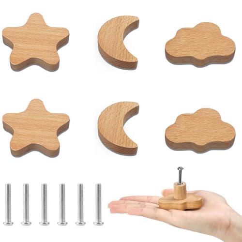 Aolso Schrankknöpfe Holz fur Kinderzimmer, 6 Stück Holzschrankknöpfe mit Schrauben, Schubladen – Naturholz, Holzgriffe für Kinderzimmer, Holzknöpfe für Schränke und Schubladen Aolso Schrankknöpfe Holz fur Kinderzimmer, 6 Stück Holzschrankknöpfe mit Schrauben, Schubladen – Naturholz, Holzgriffe für Kinderzimmer, Holzknöpfe für Schränke und Schubladen von Aolso