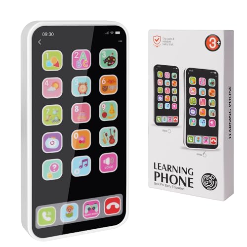 Aolso Telefon Spielzeug für Babys, Musik Handy Spielzeug, gefälschtes Telefon Spielzeug, Spielzeug Telefon für Jungen und Mädchen, Baby Spielzeug Geschenke, Kinder Lernen Mobiltelefon(weiß) von Aolso