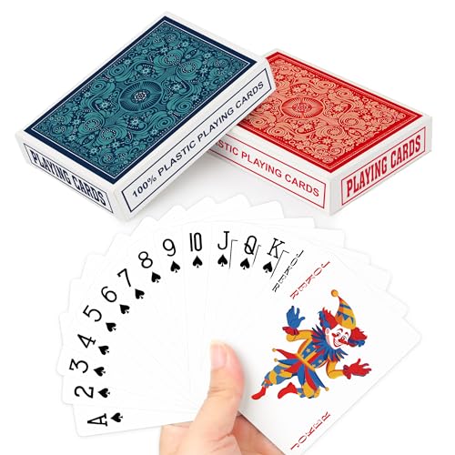Aomaic 2 Stück Pokerkarten Plastik Kartenspiel wasserdichte Spielkarten Spielkarten Plastik Standard Spielkarten Kunststoff Spielkarten für Erwachsene Familien Kartenspiele Party Strand Reise Aomaic 2 Stück Pokerkarten Plastik Kartenspiel wasserdichte Spielkarten Spielkarten Plastik Standard Spielkarten Kunststoff Spielkarten für Erwachsene Familien Kartenspiele Party Strand Reise von Aomaic