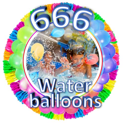 Wasserbomben Selbstschließend, 666Stück Wasserbomben Luftballons, Bunt Gemischt Wasser Luftballons mit 6 Wasserhahn Anschluss, Wasserballons, Bunte Wasserbomben, für Outdoor-Aktivitäten, Wasserspiele von Aomantic Sarl