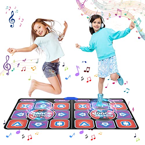 Aomdom Tanzmatte für Kinder und Erwachsene, verbessertes Modell, doppelte Musik-Tanzmatte, rutschfest und langlebig, mit kabellosem Empfänger, kabellos mit 200 Spielen und 100 + Musik (166 x 93 cm) von Aomdom