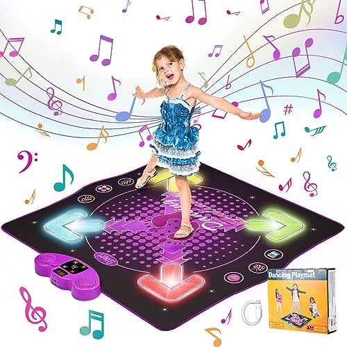 Aomdom Tanzmatte für Kinder von 3 bis 8 Jahren, 4 Modi, 8 Ebenen, mit kabellos, 4 Pfeile, LED, Musik, Tanzpad, Geschenk zum Geburtstag, Weihnachten für Jungen Mädchen von 3 4 5 6 7+ Aomdom Tanzmatte für Kinder von 3 bis 8 Jahren, 4 Modi, 8 Ebenen, mit kabellos, 4 Pfeile, LED, Musik, Tanzpad, Geschenk zum Geburtstag, Weihnachten für Jungen Mädchen von 3 4 5 6 7+ von Aomdom