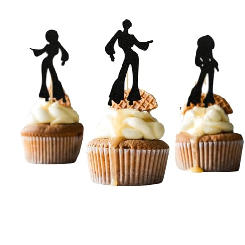 24 Stück Tortendeko, Disco Topper Cupcake Dekorationen, Happy Birthday Tortendeko, Tortenaufleger Personalisiert, Cupcake Deko für Geburtstag, Hochzeit und Abschlussball Bäckerei Dekoration Liefert 24 Stück Tortendeko, Disco Topper Cupcake Dekorationen, Happy Birthday Tortendeko, Tortenaufleger Personalisiert, Cupcake Deko für Geburtstag, Hochzeit und Abschlussball Bäckerei Dekoration Liefert von Aomhrek
