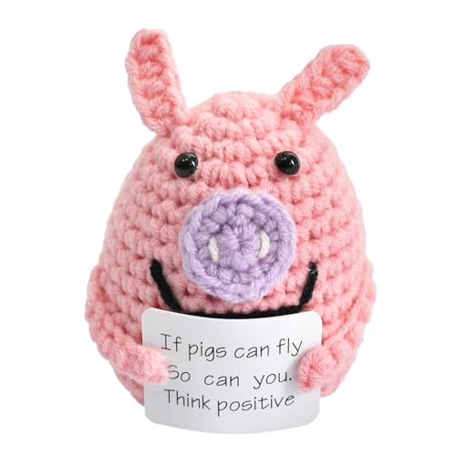 Aomhrek Häkelhai, Emotional Support Plushies, Emotional Support, Gehäkelte Kuscheltiere (Rosa-Schwein) von Aomhrek