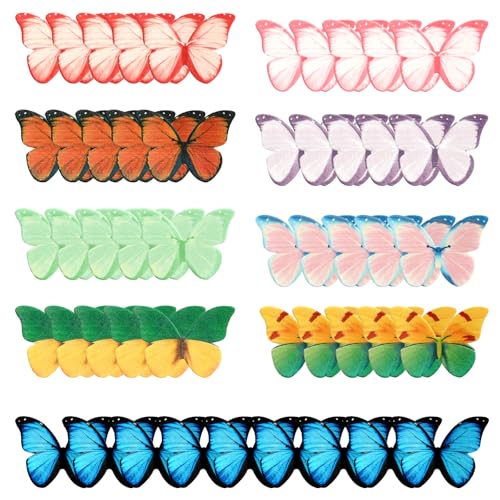 Packung Mit 50 StüCk Tortendeko Essbar, Essbare Schmetterlinge FüR Torte, Torten Deko Essbare Schmetterlingsdekorationen, Tortendeko Schmetterling, FüR Geburtstage Und Partys, Neun Farben Packung Mit 50 StüCk Tortendeko Essbar, Essbare Schmetterlinge FüR Torte, Torten Deko Essbare Schmetterlingsdekorationen, Tortendeko Schmetterling, FüR Geburtstage Und Partys, Neun Farben von Aomhrek
