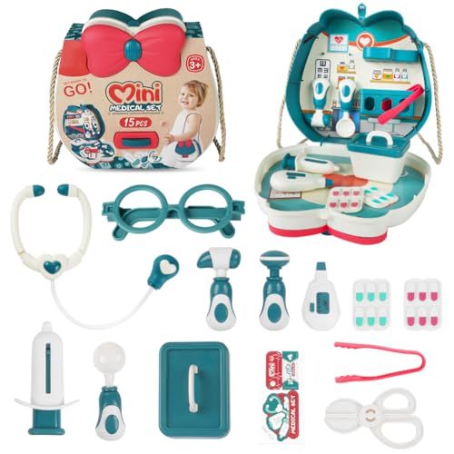 Aomig Arztkoffer Kinder 15-teiliger Doktorkoffer mit Stethoskop Thermometer Spritze Arzttasche für Kinder ab 3 Jahre Zahnarztspielzeug Medizinische Spielzeug Arztspielzeugrucksack Doktorkoffer Kinder Aomig Arztkoffer Kinder 15-teiliger Doktorkoffer mit Stethoskop Thermometer Spritze Arzttasche für Kinder ab 3 Jahre Zahnarztspielzeug Medizinische Spielzeug Arztspielzeugrucksack Doktorkoffer Kinder von Aomig