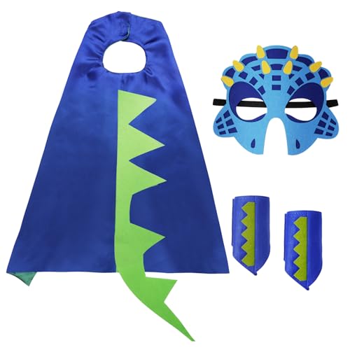 Aomig Dinosaurier Umhang Kinder 3Pcs Blau Drachenflügel Cosplay Kostüm Cape mit Dino Maske Handschuhe Drachen Mantel Kleidung Kinderkostüm Halloween Karneval Weihnachts Maskerade Jungen Mädchen 70cm Aomig Dinosaurier Umhang Kinder 3Pcs Blau Drachenflügel Cosplay Kostüm Cape mit Dino Maske Handschuhe Drachen Mantel Kleidung Kinderkostüm Halloween Karneval Weihnachts Maskerade Jungen Mädchen 70cm von Aomig