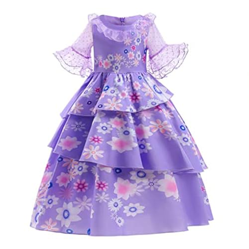 Aomig Isabella Kostüm Mädchen Kinder, Isabella Prinzessin Kleid Mädchen, Prinzessin Kostüm Kinder, Cosplay Kostüm Princess Dress mit Halsketten Armbänder for Karneval Verkleidung Halloween (100) von Aomig