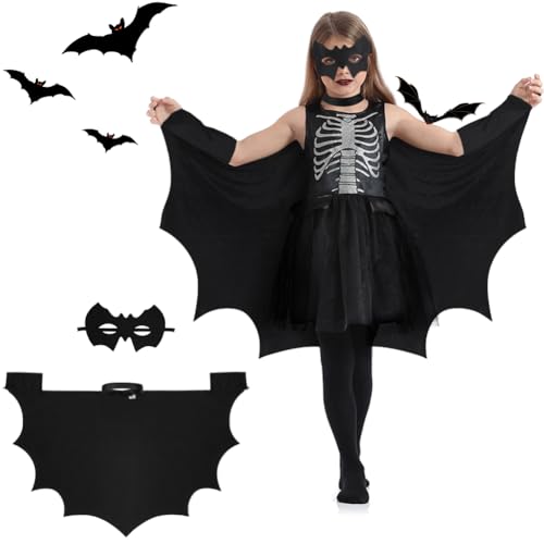 Aomig Schwarz Bat Cape Bat Costume Kids kurzer Fledermaus Umhang Kapuzenumhang Halloween Kostüm Fledermaus Kinder Mädchen Junge Faschingskostüme Karneval Cosplay Vampir Fledermaus Cape Kostüm 78*110cm Aomig Schwarz Bat Cape Bat Costume Kids kurzer Fledermaus Umhang Kapuzenumhang Halloween Kostüm Fledermaus Kinder Mädchen Junge Faschingskostüme Karneval Cosplay Vampir Fledermaus Cape Kostüm 78*110cm von Aomig