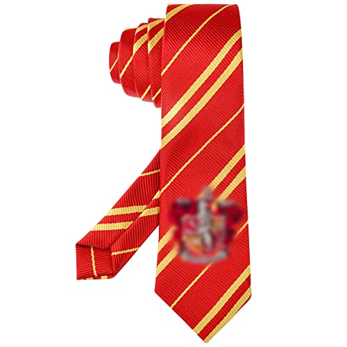 Aomig Zauberer Krawatte Kostüm für Jungen Mädchen, Cosplay Krawatte für Kinder Cosplay Fasching Karneval Halloween Party Kostüme Accessoires Set(Rot mit Abzeichen muster) von Aomig