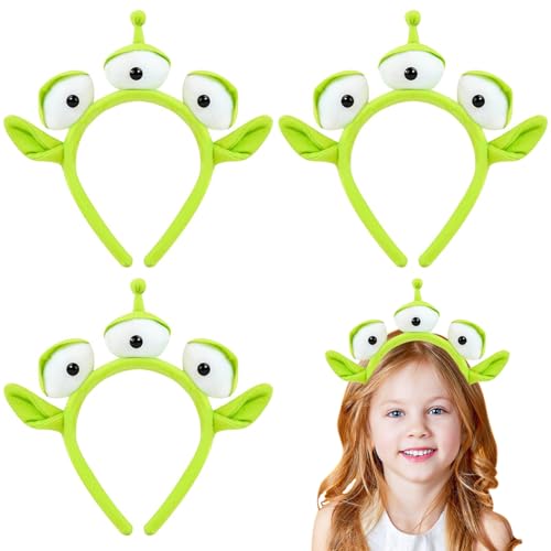 Dreiäugiges Stirnband, 3 Stück, dreiäugiges Alien-Stirnband, Plüsch, Alien-Ohren, Shrek-Haarbänder, lustige Kopfbedeckung, Cosplay-Kostüme, Zubehör für Kinder und Erwachsene, Gesichtswäsche, Make-up Dreiäugiges Stirnband, 3 Stück, dreiäugiges Alien-Stirnband, Plüsch, Alien-Ohren, Shrek-Haarbänder, lustige Kopfbedeckung, Cosplay-Kostüme, Zubehör für Kinder und Erwachsene, Gesichtswäsche, Make-up von Aonuily