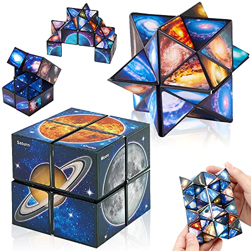 Magic Sternenwürfel Zauberwürfel-Set, 2 in 1 Sternenklarer Himmel Zauberwürfel Infinity Verwandlungswürfel Magische Puzzle Spielzeug für Kinder und Erwachsene von Aonuily
