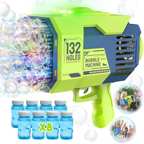 Aooess 132 Löcher Seifenblasenpistole Kinder Automatische Seifenblasen Machine LED Seifenblasen Pistole mit 8 Seifenblasen Flüssigkeit Spielzeug für 3-8 Jahre Junge Mädchen Geschenke Hochzeit (Grün) Aooess 132 Löcher Seifenblasenpistole Kinder Automatische Seifenblasen Machine LED Seifenblasen Pistole mit 8 Seifenblasen Flüssigkeit Spielzeug für 3-8 Jahre Junge Mädchen Geschenke Hochzeit (Grün) von Aooess