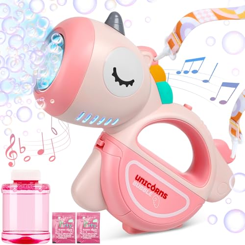 Aooess Einhorn Seifenblasenmaschine Automatische Seifenblasenpistole für Hochzeit Seifenblasenspielzeug Kinder Geburtstag Geschenk Tragbare Blasenmaschine für Junge Mädchen 3 4 5 6 7 8 Jahre Aooess Einhorn Seifenblasenmaschine Automatische Seifenblasenpistole für Hochzeit Seifenblasenspielzeug Kinder Geburtstag Geschenk Tragbare Blasenmaschine für Junge Mädchen 3 4 5 6 7 8 Jahre von Aooess