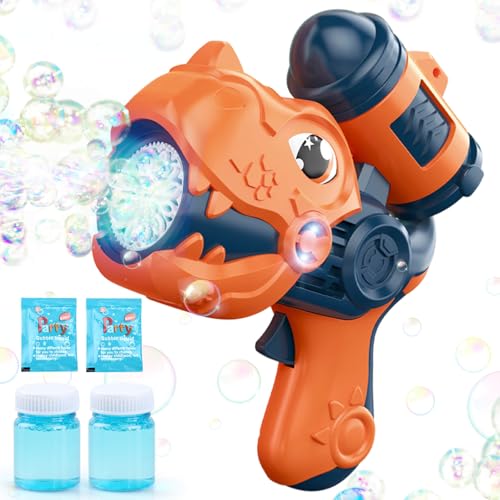 Dinosaurier Seifenblasen Maschinenpistole für Kinder, orange Dinosaurier Seifenblasen Maschinenpistole für Kinder, orange von Aooess
