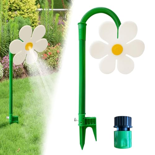Crazy Daisy Sprinkler – 2025 Neues Crazy Daisy Water Sprinkler, Blumensprinkler FüR Kinder, 360° Drehbares GartenbewäSserungsgeräT, FüR Garten Und Rasen (White) von Aoomud