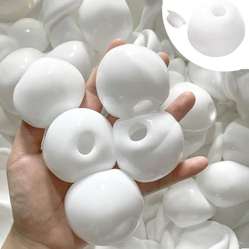DIY-Set FüR Leere DruckballhüLlen – 10 StüCk Milchige Leere HüLlen, Leere StressballhüLlen, Mit Leerer HüLle, Deckel Und Kleber (White*10) von Aoomud