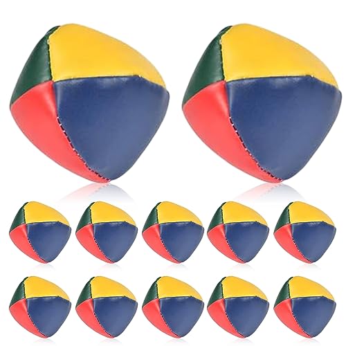 Aoreun Jonglierbälle Set, 12 Stück Jonglierbälle für Anfänger Hochwertige Mini Jonglierbälle Langlebige Jonglierbälle Set Spiele Zirkus Clown Farbige Jonglierbälle für Kinder & Erwachsene (12pcs) von Aoreun