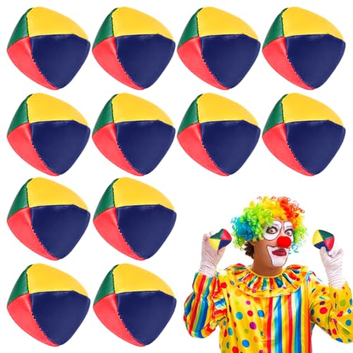 Aoreun Jonglierbälle Set, 12 Stück Jonglierbälle für Anfänger Hochwertige Mini Jonglierbälle Langlebige Jonglierbälle Set Spiele Zirkus Clown Farbige Jonglierbälle für Kinder & Erwachsene (12pcs) von Aoreun