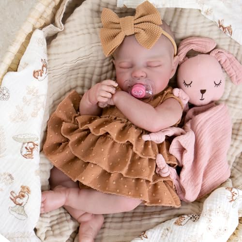 Aori Lebensechte Reborn-Babypuppen – 50,8 cm, realistische schlafende Neugeborenenen-Puppe mit Fütterungs- und Outfit-Set, gewichteter Körper zum Kuscheln, Rollenspiel-Geschenk für Mädchen und Kinder von Aori