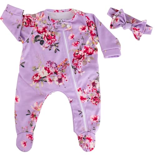 Aori Lebensechte Reborn-Babypuppen-Kleidung 50,8 cm lila Kleidung Floral Jumpsuits Set für 17-20 Zoll Neugeborene Mädchen Puppe Aori Lebensechte Reborn-Babypuppen-Kleidung 50,8 cm lila Kleidung Floral Jumpsuits Set für 17-20 Zoll Neugeborene Mädchen Puppe von Aori