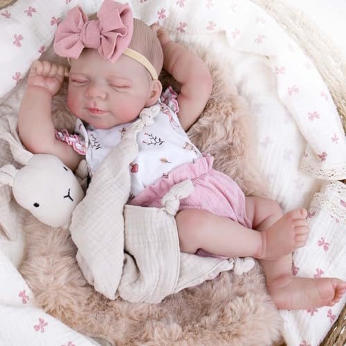Aori Lebensechte Reborn Schlafende Babypuppen – 50,8 cm realistische Neugeborenenen-Baby-Mädchen-Puppe mit beschwertem Körper zum Kuscheln, bewegliche Vinyl-Gliedmaßen mit Zubehör, Geschenk-Set für Aori Lebensechte Reborn Schlafende Babypuppen – 50,8 cm realistische Neugeborenenen-Baby-Mädchen-Puppe mit beschwertem Körper zum Kuscheln, bewegliche Vinyl-Gliedmaßen mit Zubehör, Geschenk-Set für von Aori