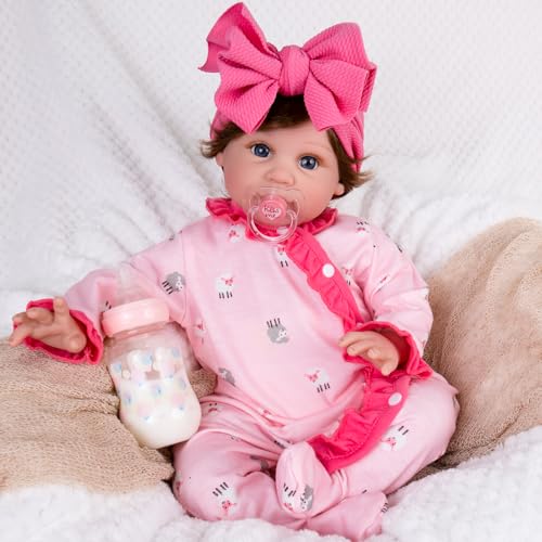 Aori Reborn Babypuppen 55,9 cm Realistisches Baby Mädchen - Lebensechte gewichtete Neugeborene mit realistischem Perückenhaar, magnetischem Schnuller & rosa Outfit, Geschenk für Sammler, Therapie Aori Reborn Babypuppen 55,9 cm Realistisches Baby Mädchen - Lebensechte gewichtete Neugeborene mit realistischem Perückenhaar, magnetischem Schnuller & rosa Outfit, Geschenk für Sammler, Therapie von Aori