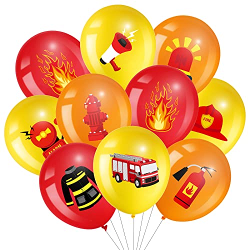 45 Latex Feuerwehrauto Luftballons Feuerwehrauto Geburtstag Luftballons Deko Feuer Party Luftballons für Kinder Rote, Orange und Gelbe Feuerwehrauto Luftballons für Rettung Themen Party von Aoriher
