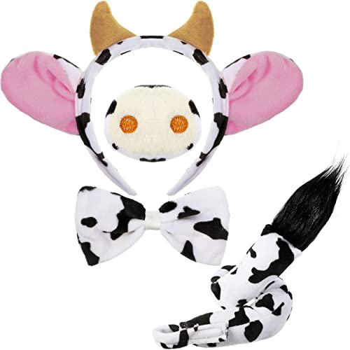 Aoriher 4 Stück Kuh Kostüm Set Ohren Hörner Stirnband Kuh Nase Fliege und Schwanz Kostüm Set Zubehör für Kinder Halloween Karneval Welttag des Buches Cosplay Aoriher 4 Stück Kuh Kostüm Set Ohren Hörner Stirnband Kuh Nase Fliege und Schwanz Kostüm Set Zubehör für Kinder Halloween Karneval Welttag des Buches Cosplay von Aoriher