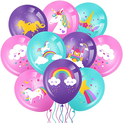 Aoriher 45 Pcs Ballons de Licorne Einhorn Party Luftballons Ballons à l'Hélium Arc-en-Ciel Pastel Einhorn Geburtstagsdeko für Kinder Geburtstag Babyparty Party Hochzeit Baby Shower Dekoration,12 Zoll von Aoriher
